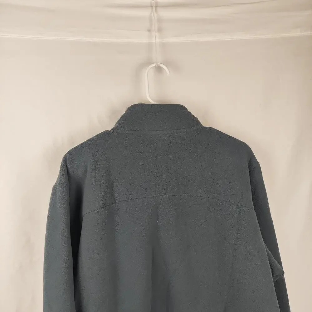 The North Face Jacket Mens XL Gray Fleece Full Zip Chest Pocket Blue Zippers